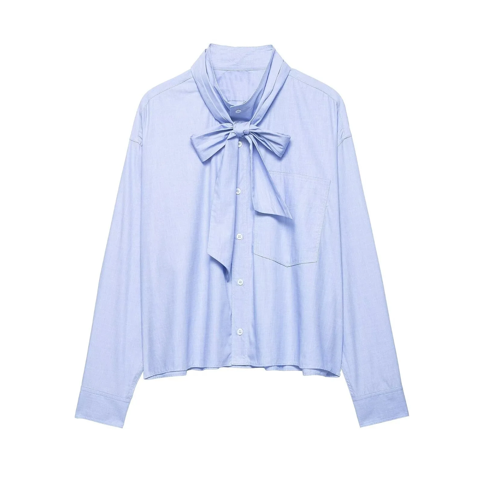 Withered European And American Style Fashion Temperament Bow Decoration Shirt Woman Clothes Shirts