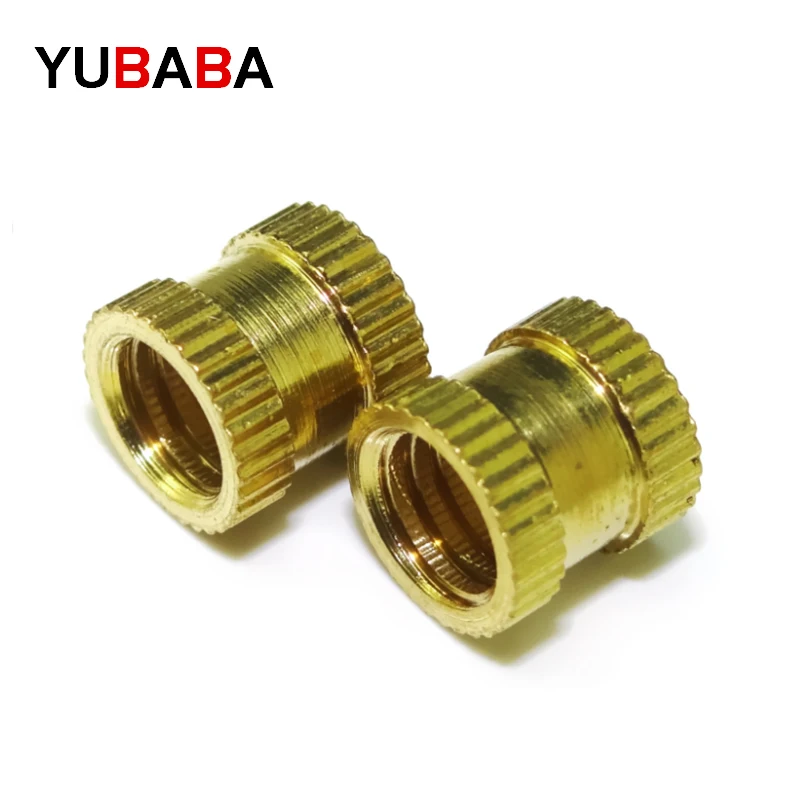 100 pcs/lot M2 M2.5 M3 Kupfer Einsätze Messing Double Pass Rändel Mutter Embedded Verschluss Abstand Muttern C0085