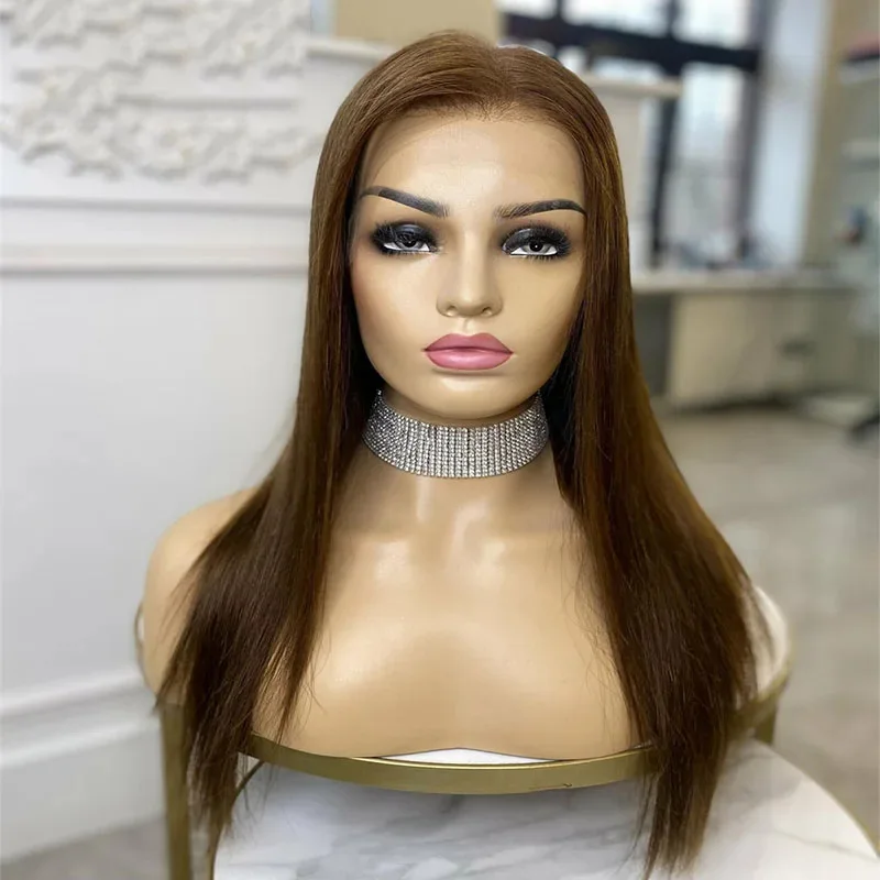 Natural Soft Long Blond 5x5 Silk Base Straight Straight Jewish Human Hair Wig With Baby Hair HD Lace European Hair Preplucked