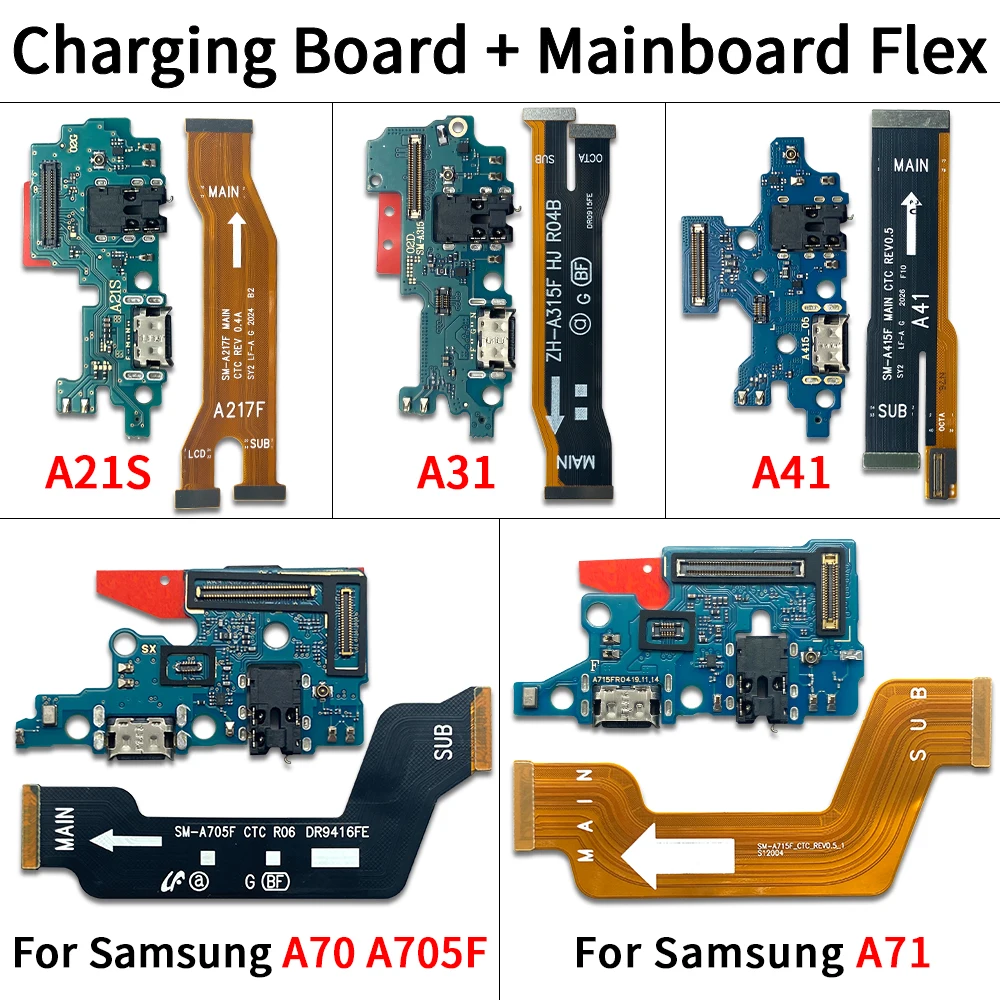 

20Pcs，USB Fast Charging Charger Main Motherboard Flex Cable For Samsung A21 A21S A31 A41 A51 A70 A71 Dock Connector Board