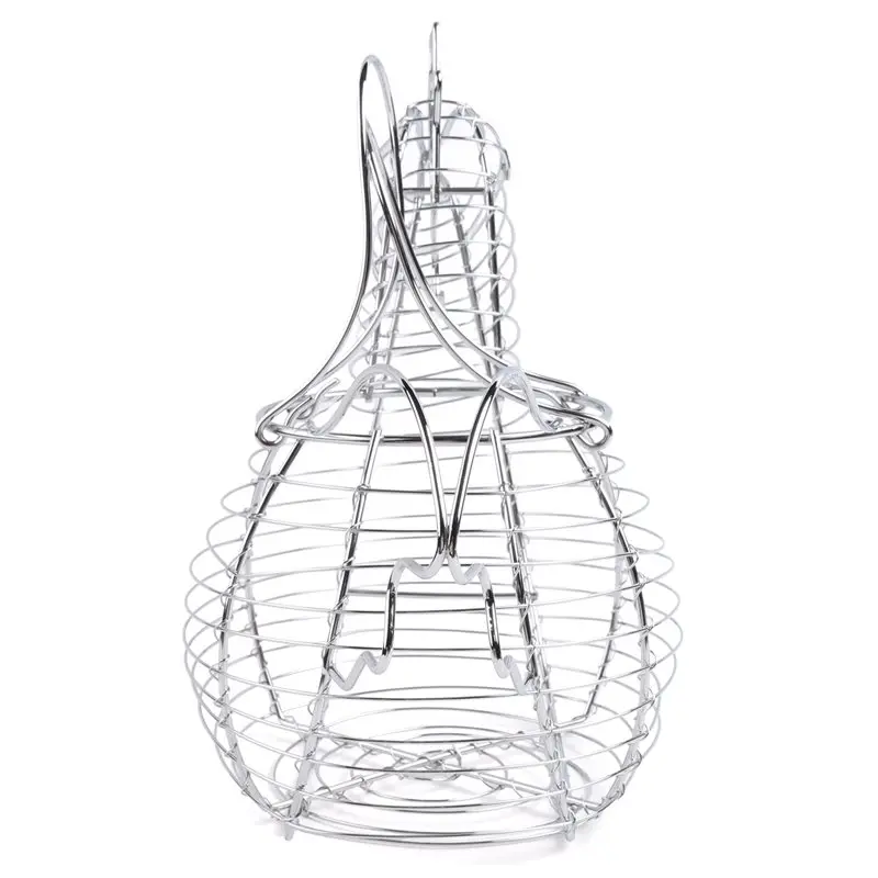 ABVJ-Chicken Shaped Egg Holder For Eggs, Chicken Shaped Egg Holder, Rustic Round Baskets Gathering Egg With Handle