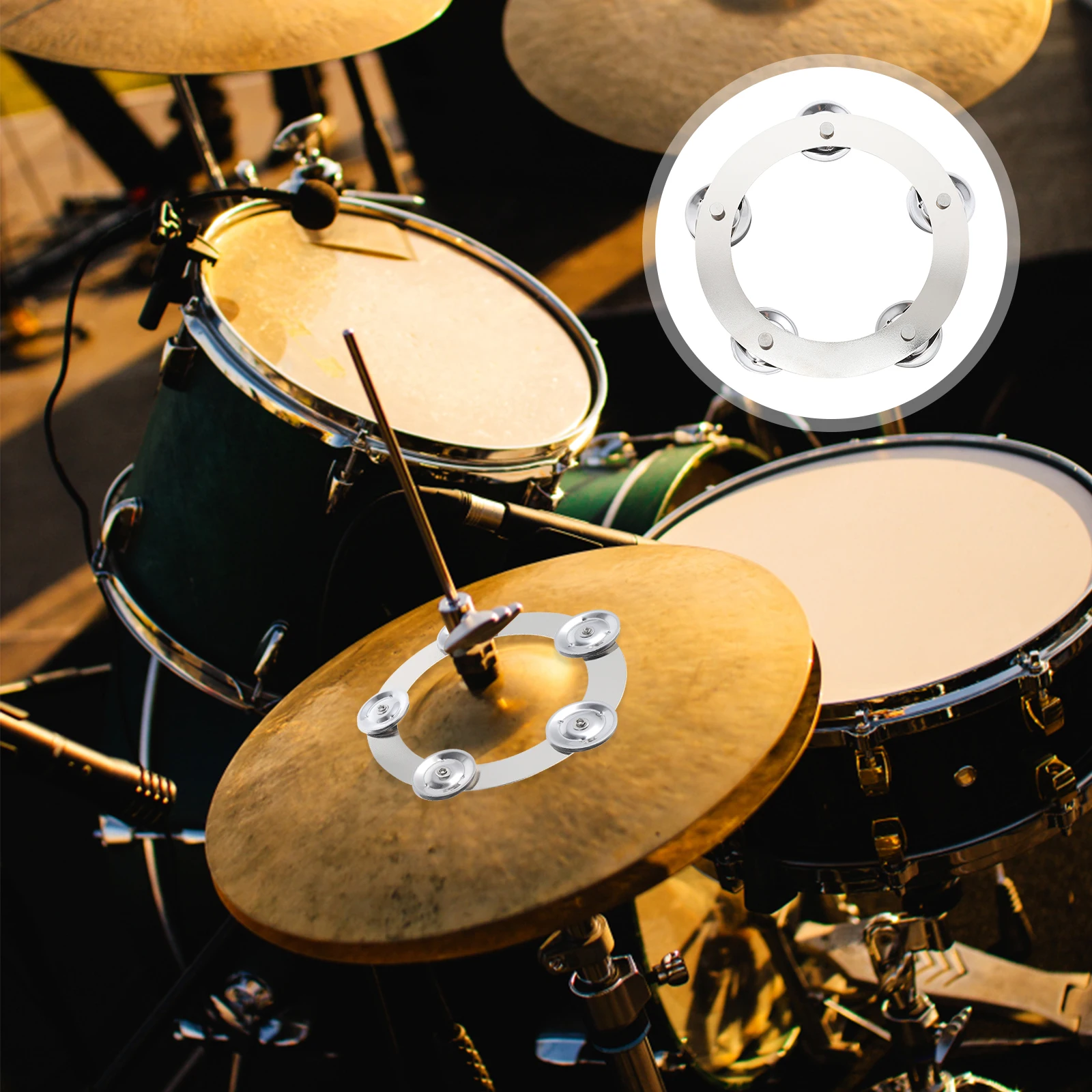 

Cymbal Bell Drum Alloy Accessories Percussion Kit Replacement Iron Silver Cymbals