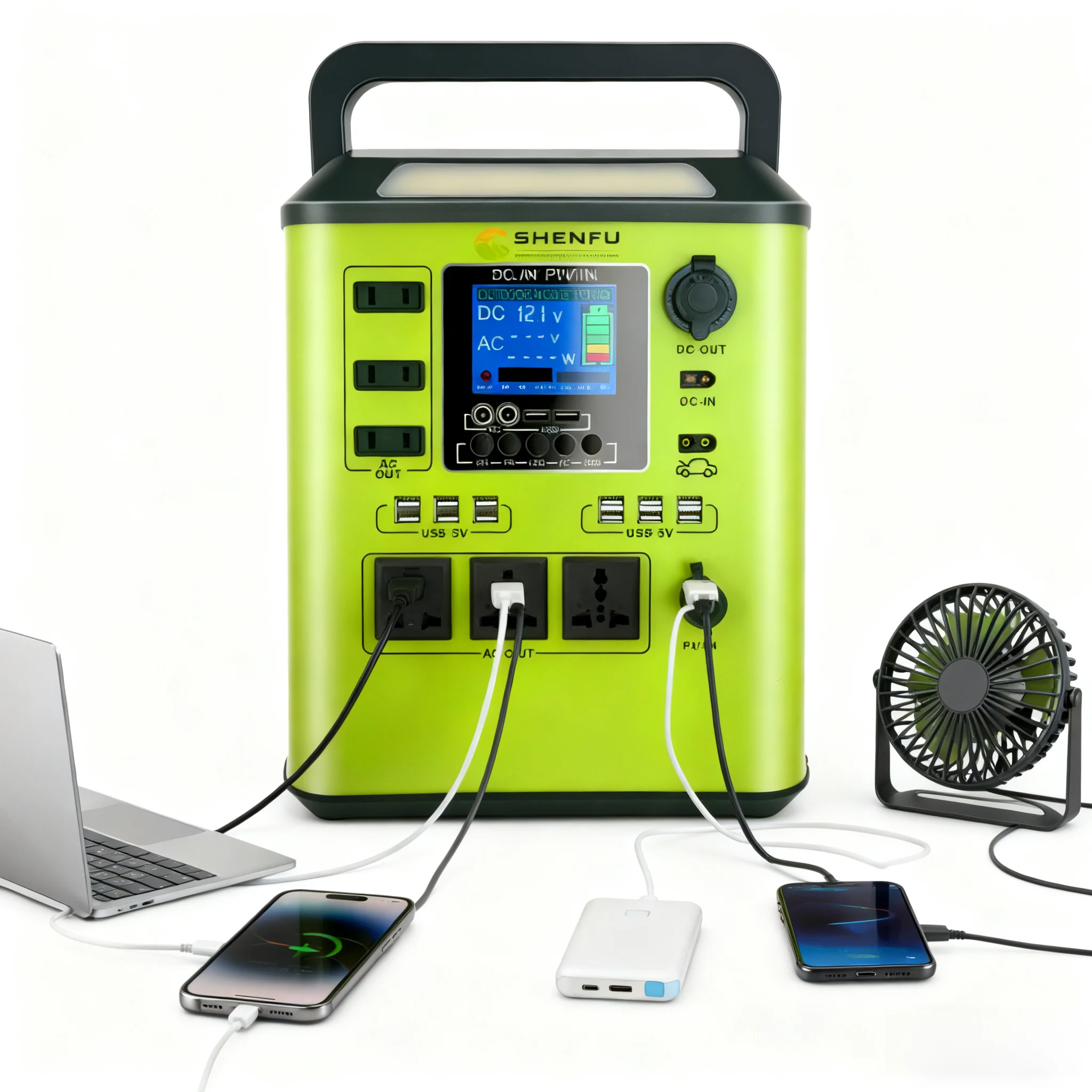 1500W Portable Solar Generator 2000WH Capacity Lithium - Ion Power Battery 450W 24V Solar Power Generator