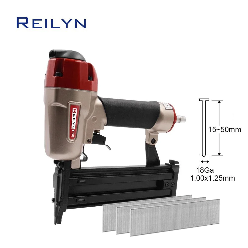 Reilyn High Quality 18Gauge Brad Nailer F50 Pneumatic Upholstery Stapler for Furniture  Framing Woodworking Tools