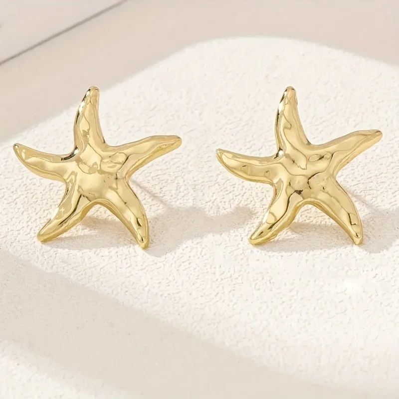 CAOSHI темпераментные универсальные большие серьги-гвоздики, великолепные помолвочные свадебные аксессуары, шикарные дизайнерские украшения в виде морской звезды для женщин CAOSHI темпераментные универсальные большие серьги-гвоздики, великолепные помолвочные свадебные аксессуары, шикарные дизайнерские украшения в виде морской звезды для женщин