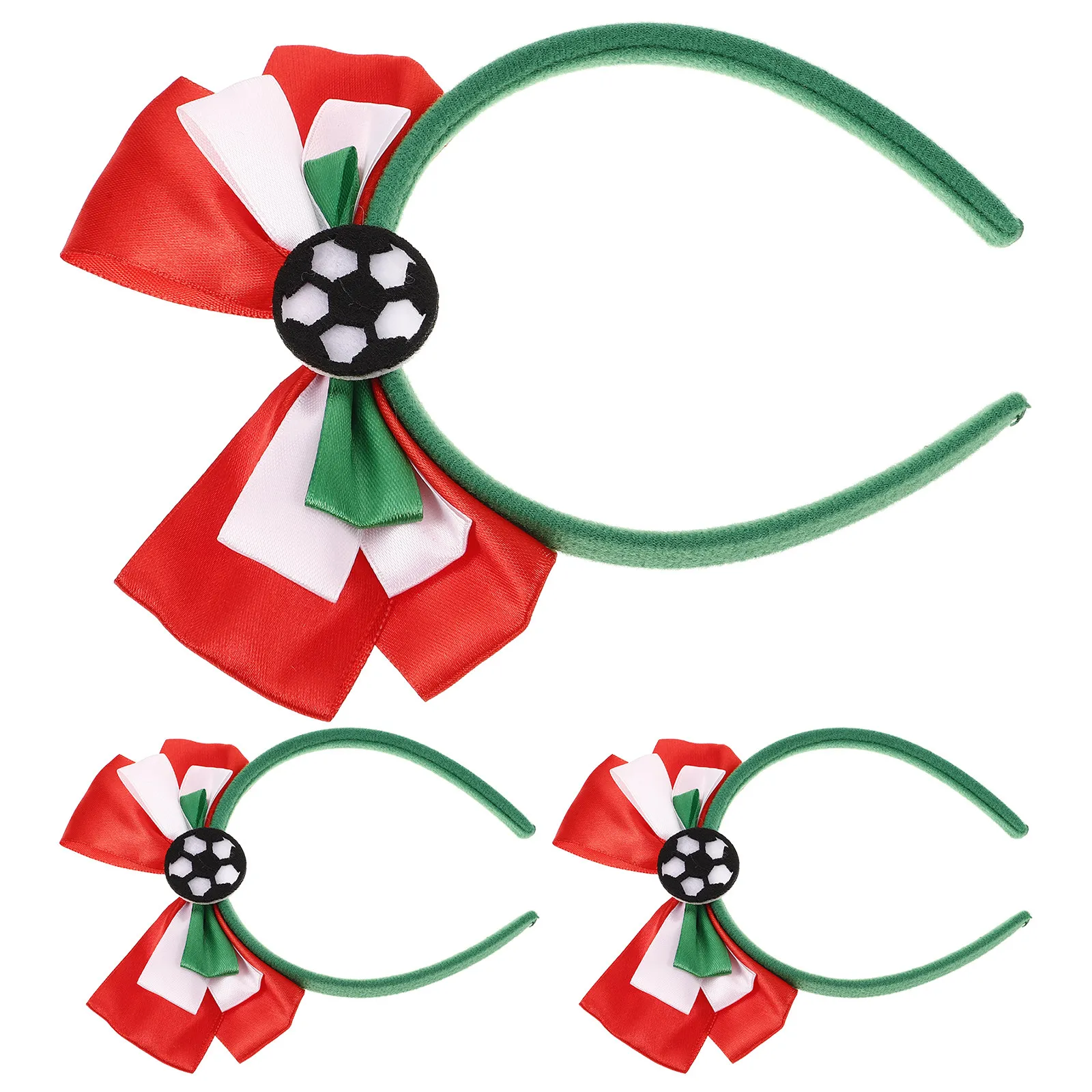 

Набор из 3 зеленых повязок на голову для футбола: для матчей, праздников, спортивных мероприятий, с маленьким узлом, аксессуары для вечеринок, для футбольных игр