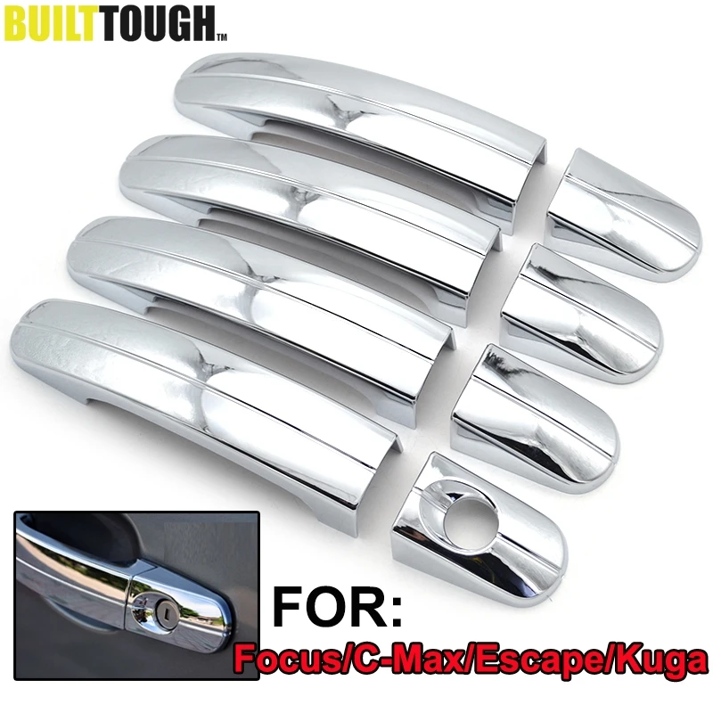 Chrome Door Handle Cover Trim Overlay Molding For Ford Focus Escape Kuga C-Max S-Max Galaxy Mondeo 2013 2014 2015 2016 2017 2018