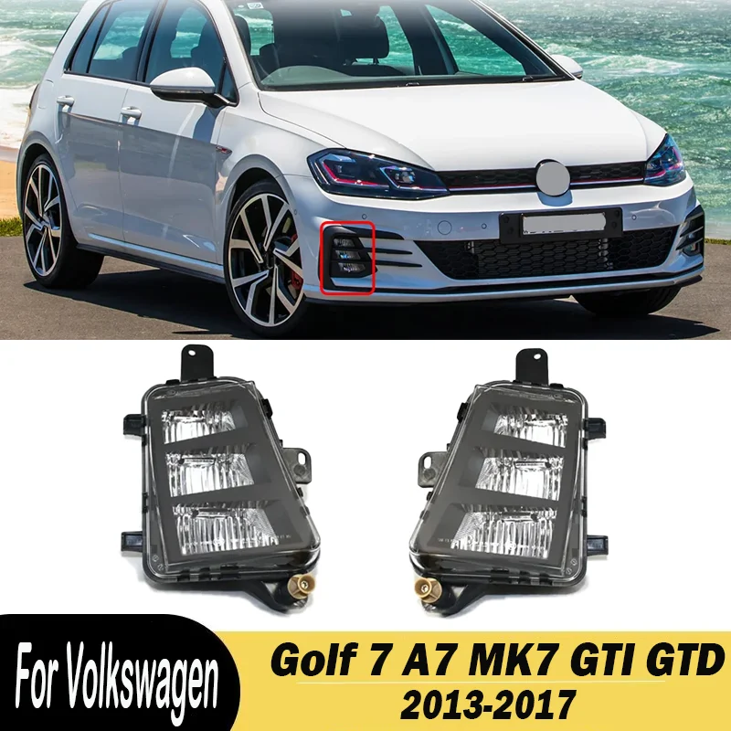 For Volkswagen Golf 7 A7 MK7 GTI GTD 2013-2017 Car Front Bumper Daytime Running Light DRL Fog Light 5G0941699 5G0941700