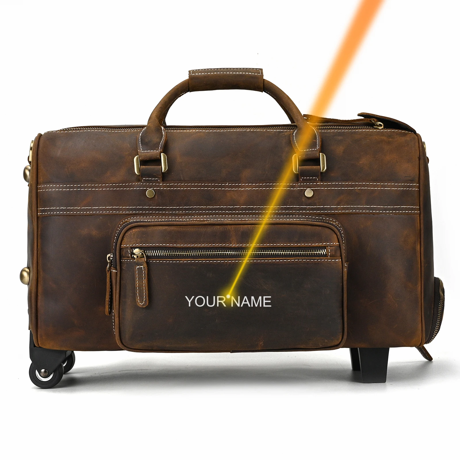 

Travel Suitcases For Men Genuine Leather Suitcases On Wheels Cowhide Men's Luggage Bag Large Capacity Business Trip Travel Bags