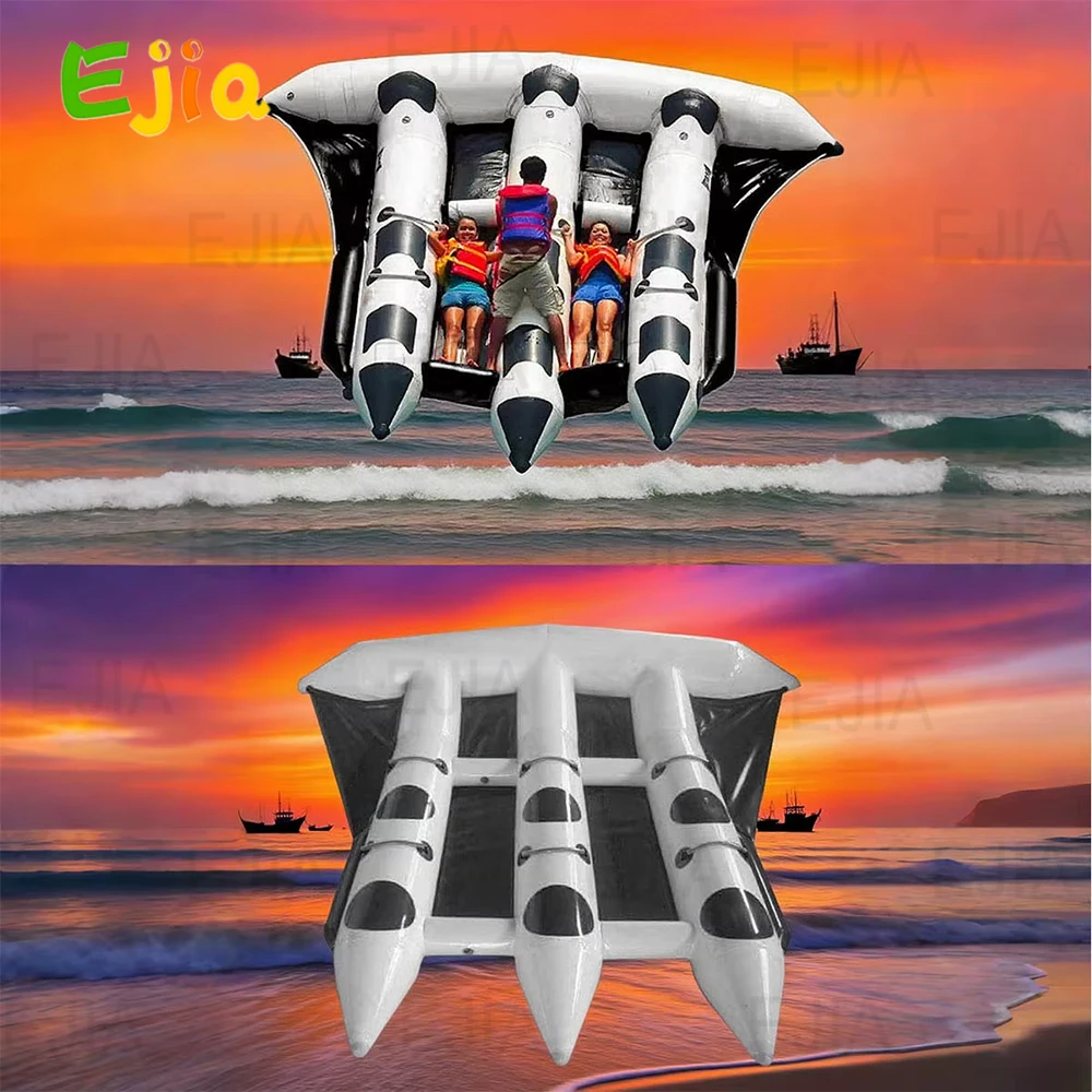 

Надувная лодка-рыба для 6 человек, 13x10 футов, из ПВХ, с насосом, для пляжа, озера и водных видов спорта