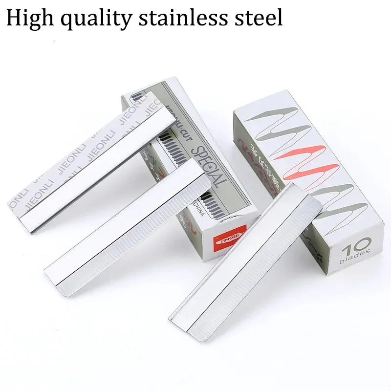 100Pcs/Lot Eyebrow Trimming Professional Hair Cutting Razor Knife MakeupTool Multi-function Sharp Feather Blade Stainless Steel