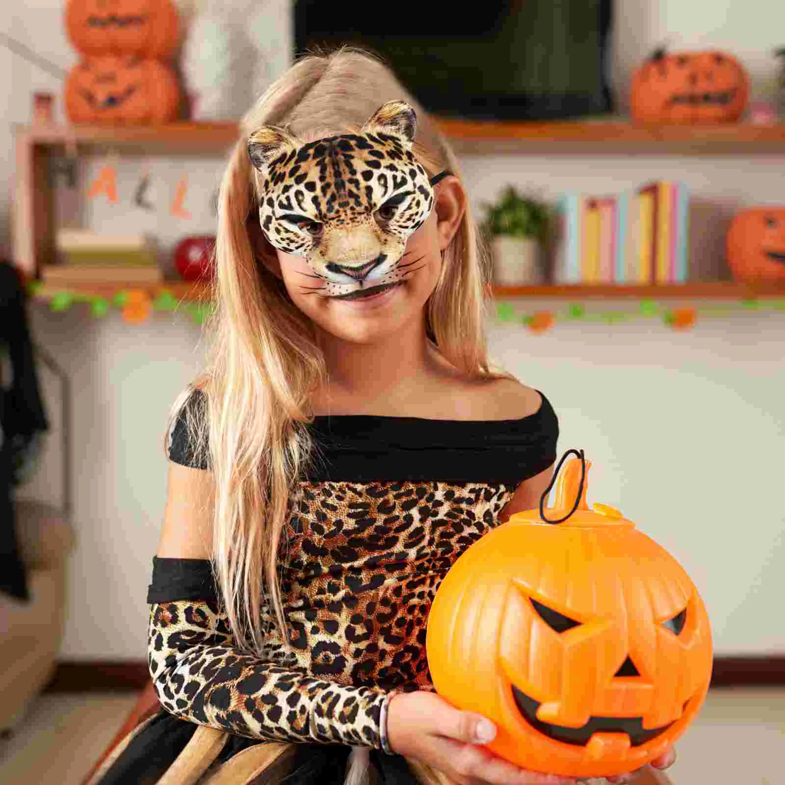 Halloween Mask for Masquerade Leopard Half Face Cosplay Prom Make up