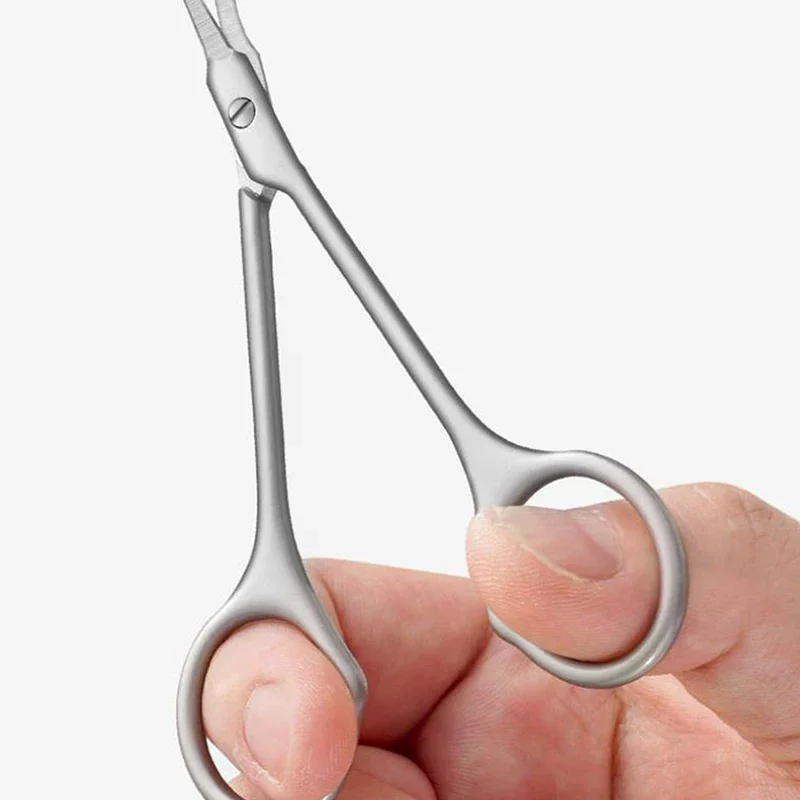Tesoura de cutícula de aço inoxidável, removedor de pele morta para unhas, cortador de arte, tesoura russa para manicure, ponta curvada