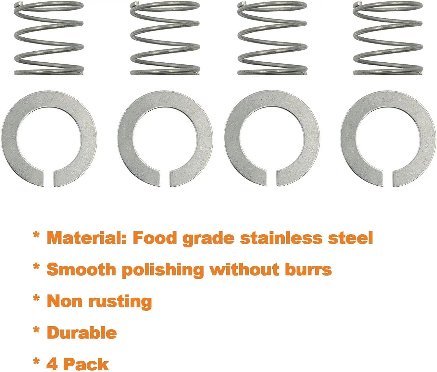 total 4 Pack Stainless Steel Spring and Washer Fit for Kitchenaid Stand Mixer 3.5/4/5/6/7/8Qt Kitchen Aid Mixers Accessories