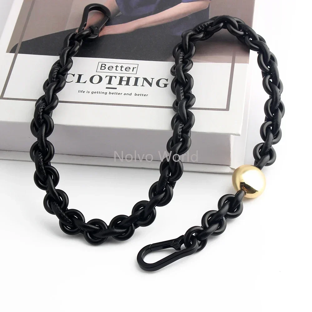 1/3/8PCS Length:62cm Black Acrylic Drawstring Bag Chain For Women Handbag Handles Shoulder Straps Chains Lanyard Accessories