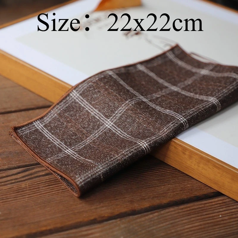 Thick Vintage High-end Faux Wool Pocket Square Classic Suit Pocket Hanky Premium Formal Accessory For Banquet Business Occasions