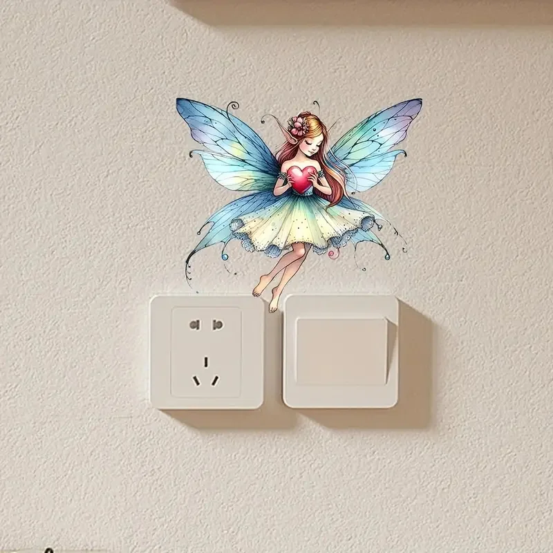 Cute Elf Wall Sticker, Removable Vinyl PVC Decal Suitable for Bedroom,Car, Glass, Switch Stickers