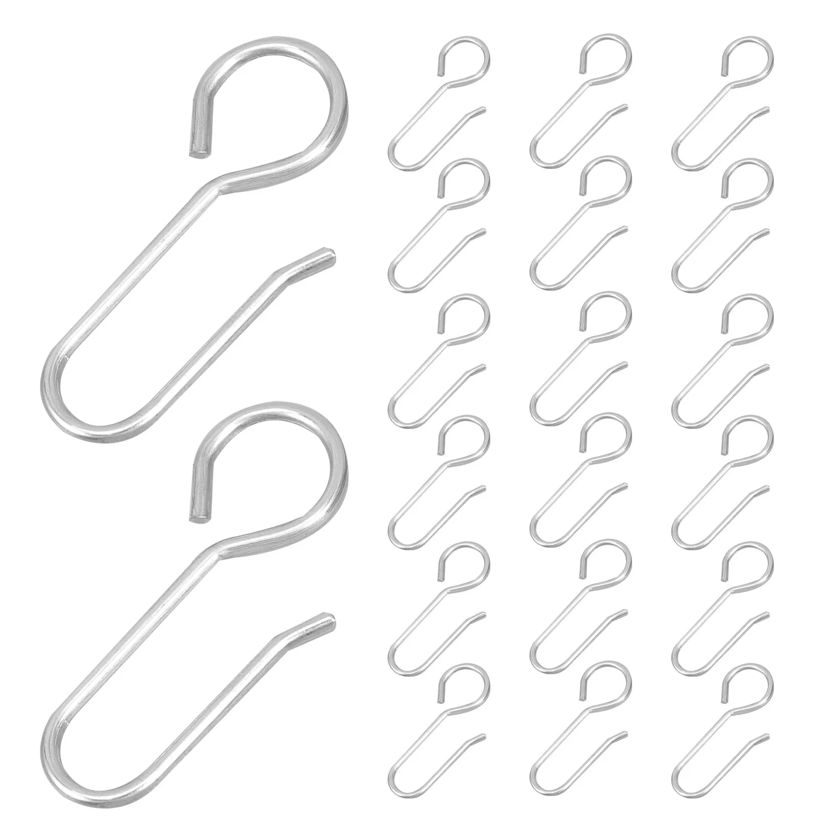 60Pcs Curtain Track Hooks Zinc Plated Steel Heavy Duty for Ceiling Rail Drapery Wire Hangers Easy Install Smooth Sliding