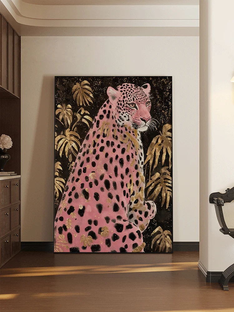 * Modern Pink Panther High-end Hotel Entrance Decoration Painting Cheap Price Living Room Mall Raw Silk 40x60cm