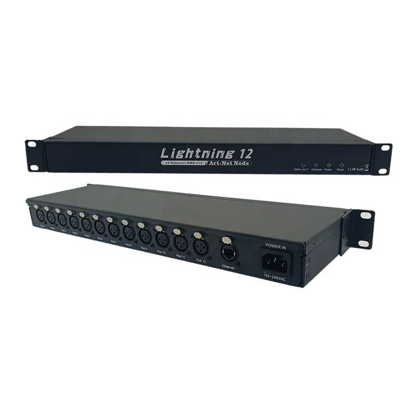 

Stage Light RGB LED Controller Artnet With 12 Universe Channels Artnet Controller