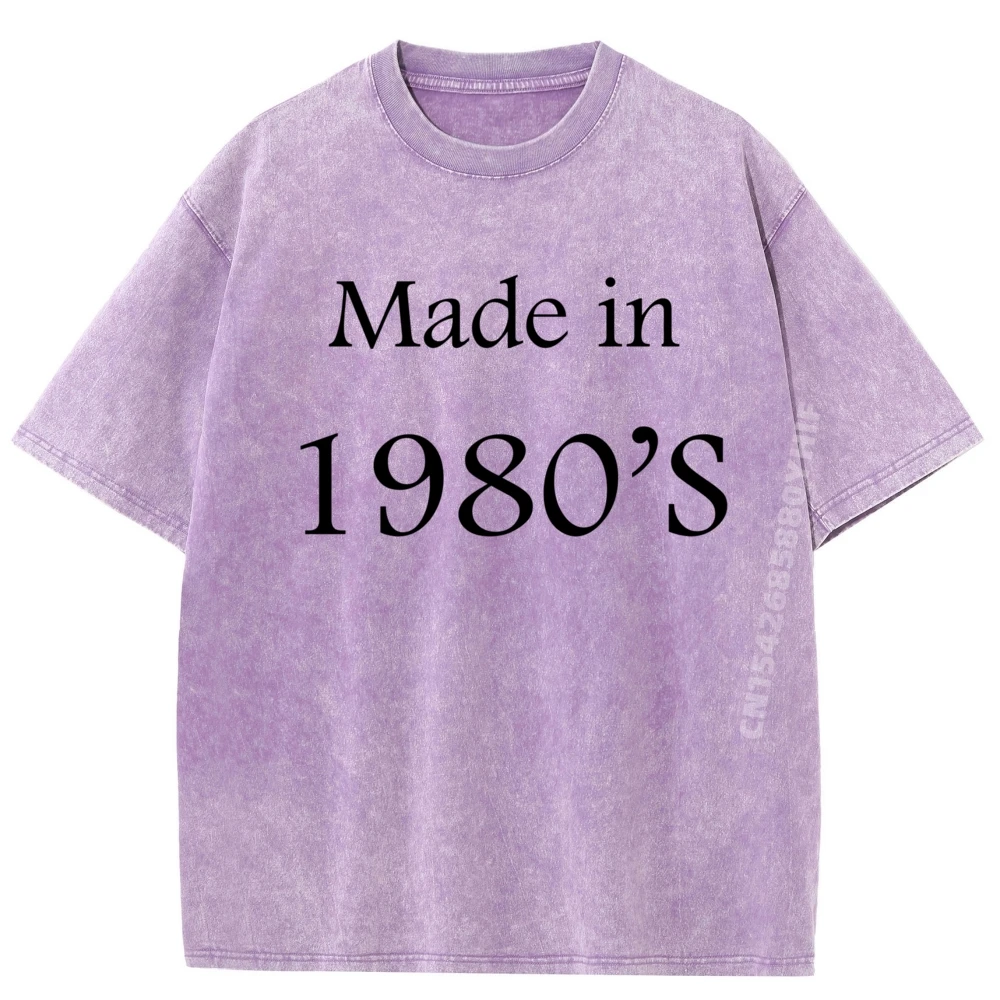 

Сделано в 1980 году футболка с принтом, футболка на заказ, мужская винтажная стираная одежда, хлопковая повседневная уличная одежда, праздничная одежда