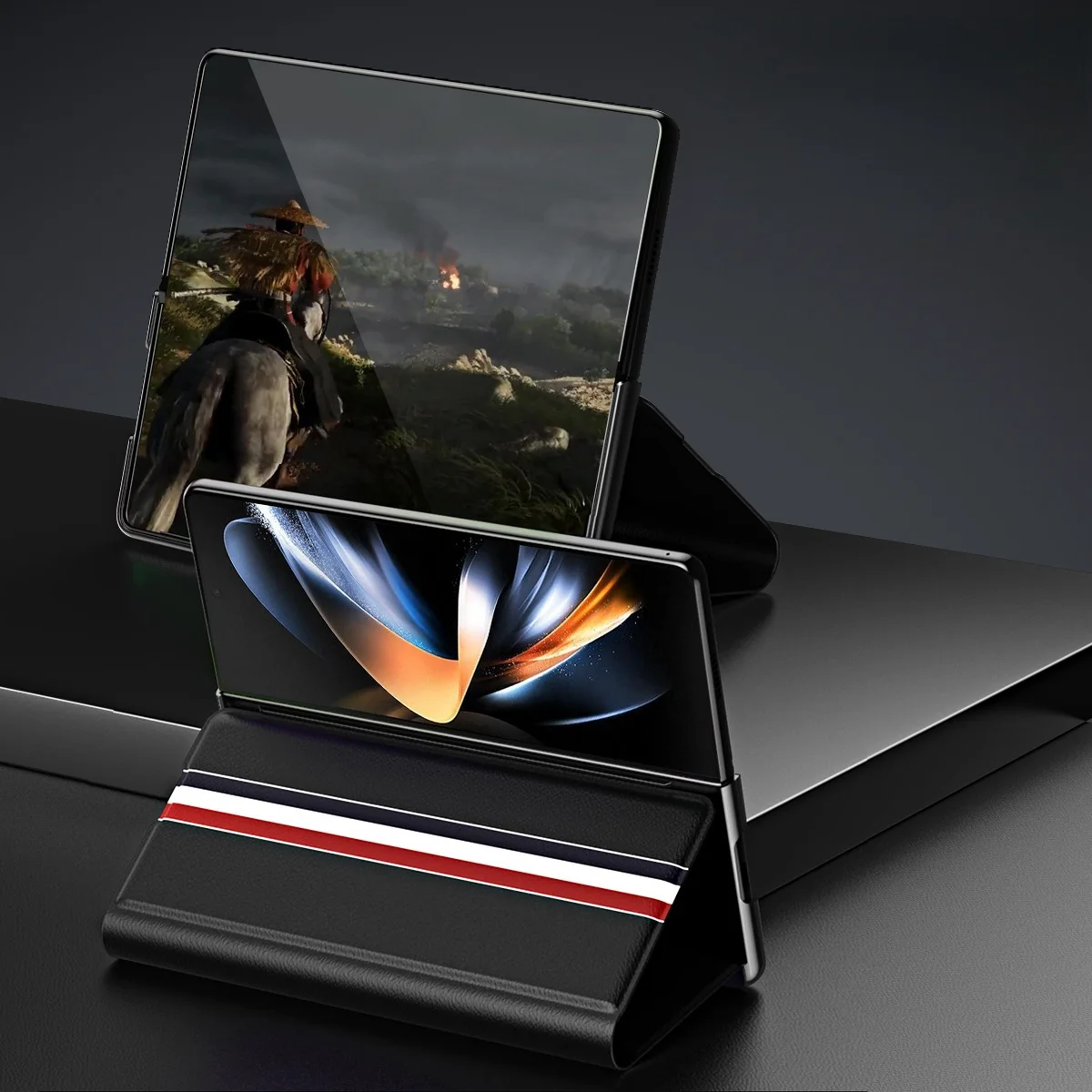 Para samsung z fold 7 6 5 4 3 fold7 fold4 fold3 fold6 capa protetora de couro para samsung galaxy z fold 5 5g fold5 capa de telefone