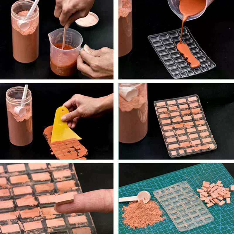 1Pc Building Making Mini Brick Sand Table Silicone Mold Cement Model Brick Small House Handmade Diy Home Decoration