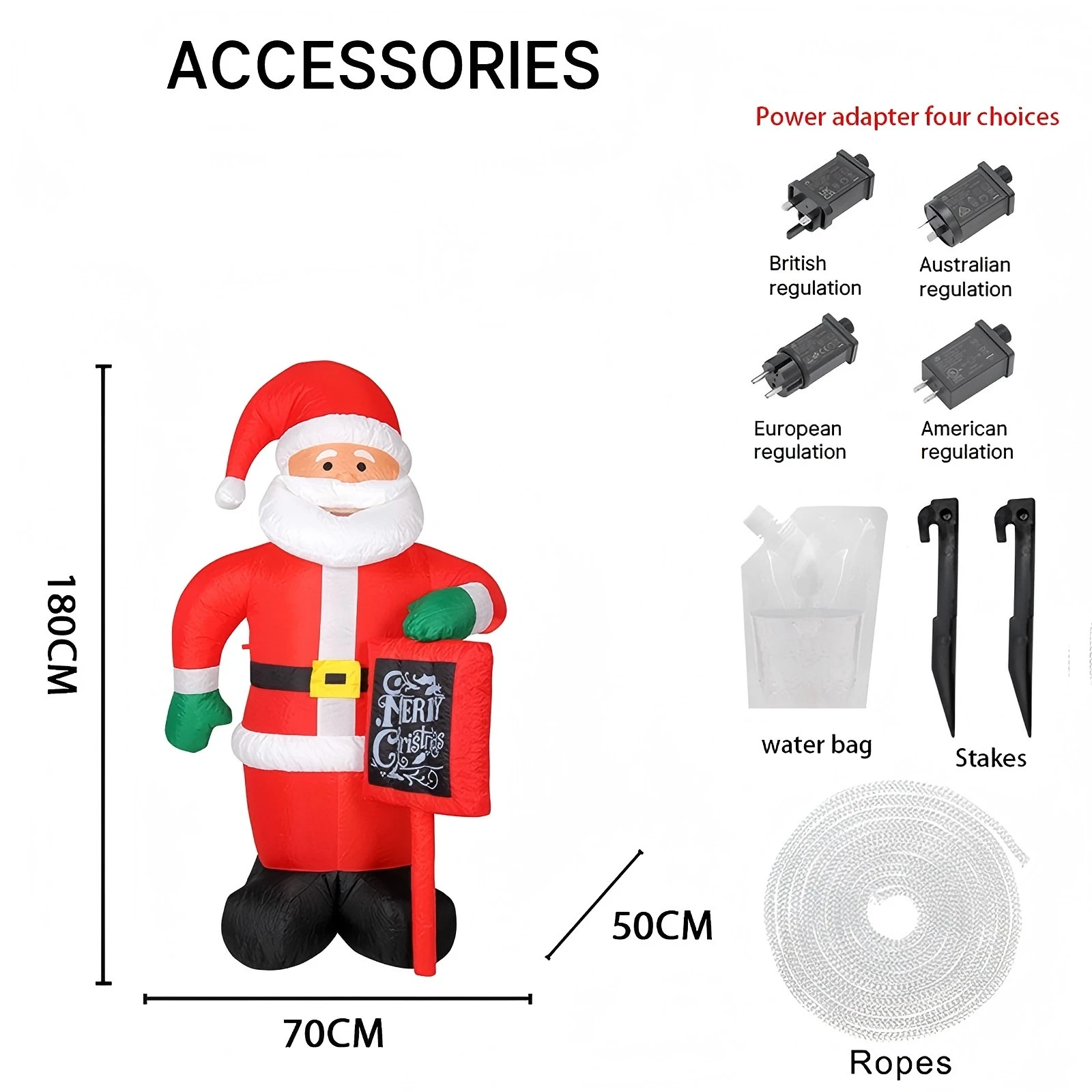 5.9FT Outdoor Holiday Decoration Christmas Inflatable Toys LED Santa Claus Ornament  Yard Lawn Home Party Xmas Supplies Gift Toy