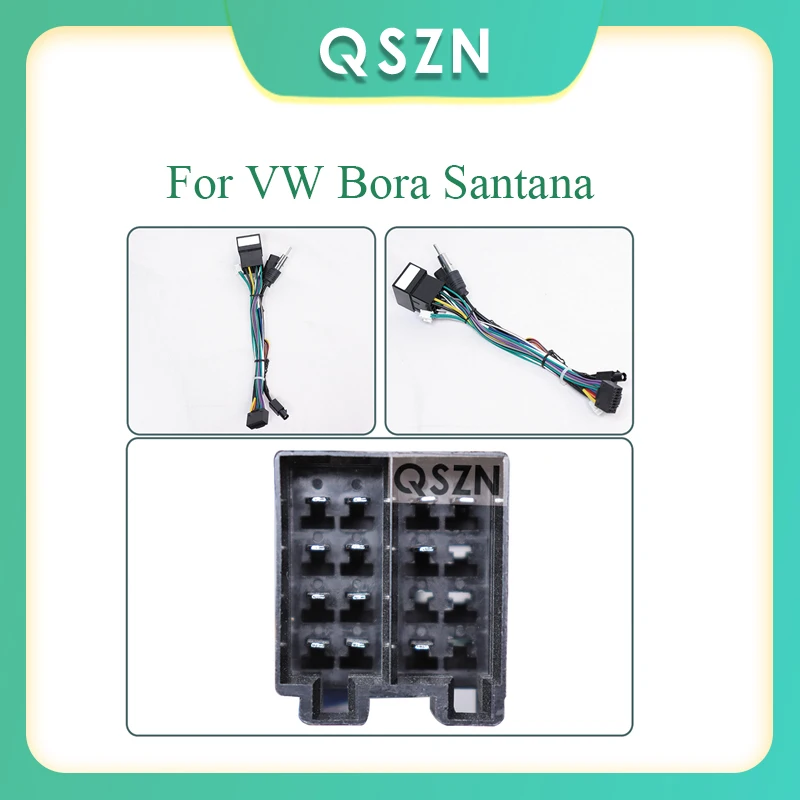 

Car Radio Cable For VW Bora Santana 16pin Power Wiring Harness Android Multimedia Player Connector