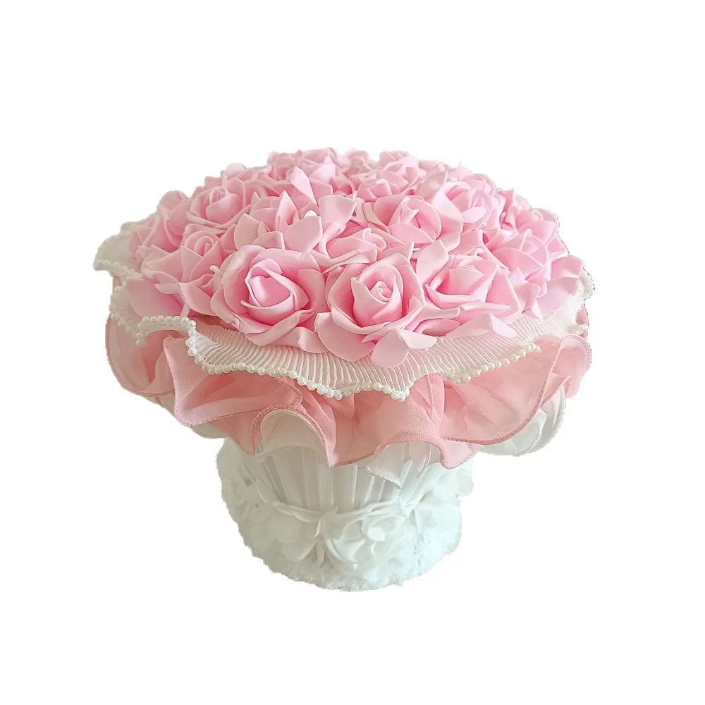 Bela criativa buquê de rosas candeeiro de mesa decoração de casamento quarto luz noturna de cabeceira