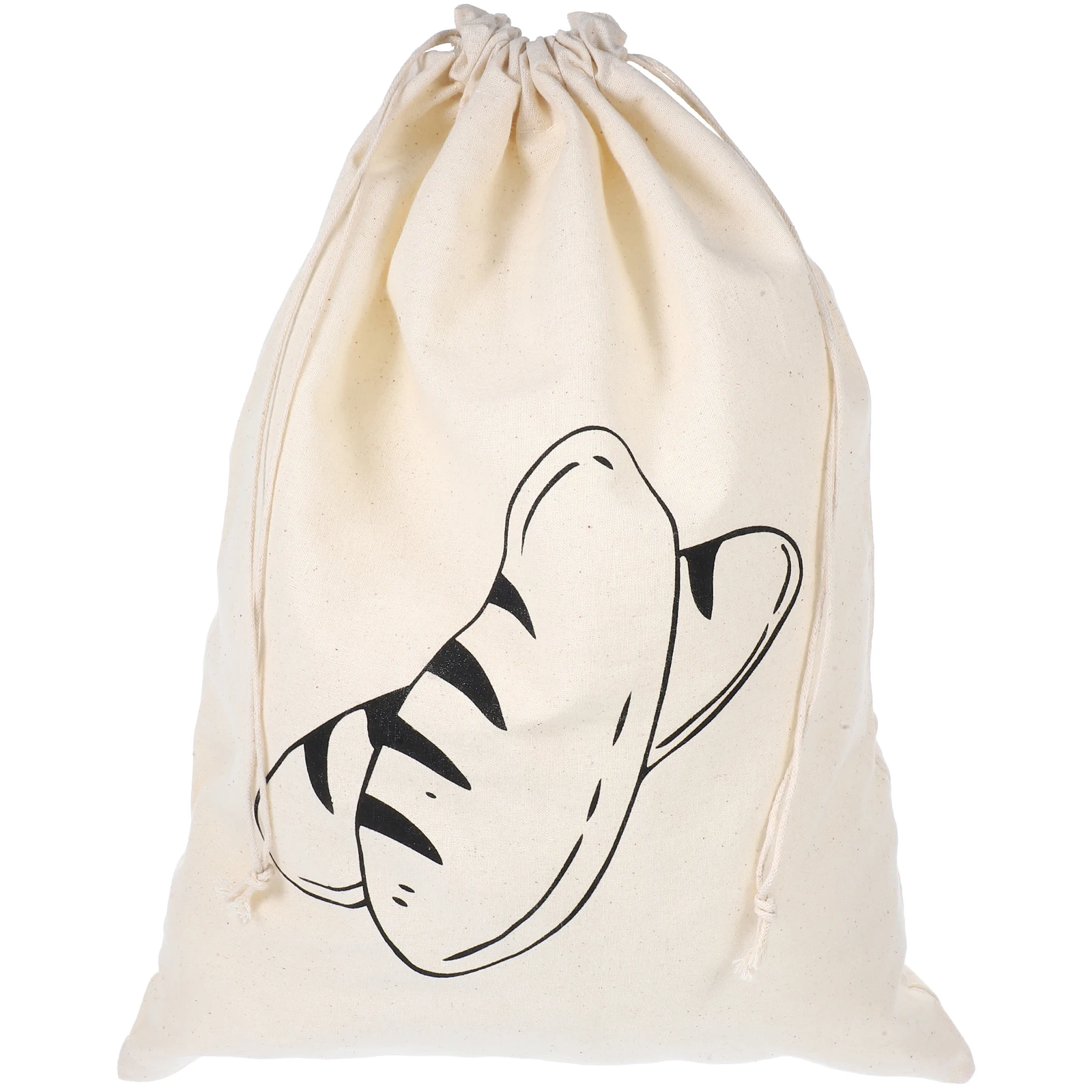 

Reusable Bread Bag 40x30cm Cotton Linen Drawstring Bakery Bags for Storing Bread Pastry Machine Washable Easy Clean Black Two