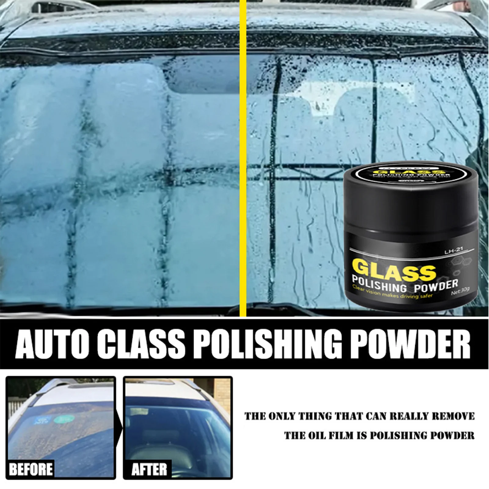Car Glass Window Polish Removes Oil Film and Scratches Car Scratch Repair Polishing Powder 30g