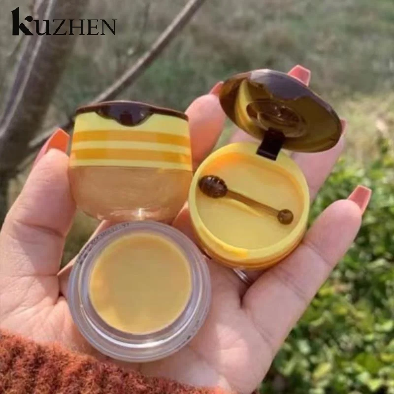 Bärenhonig-Lippenbalsam, süßes Honigglas, schlafende Lippenmaske, feuchtigkeitsspendend, feuchtigkeitsspendend