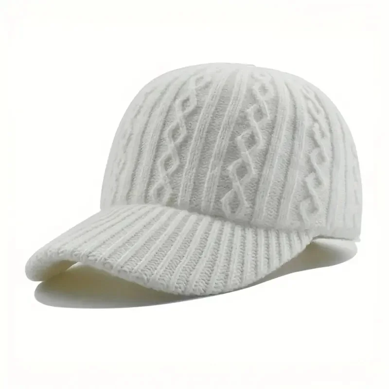 Trendy Knitted Baseball Cap For Men And Women - Autumn/Winter Fashion Peaked Hat, Versatile And Warm