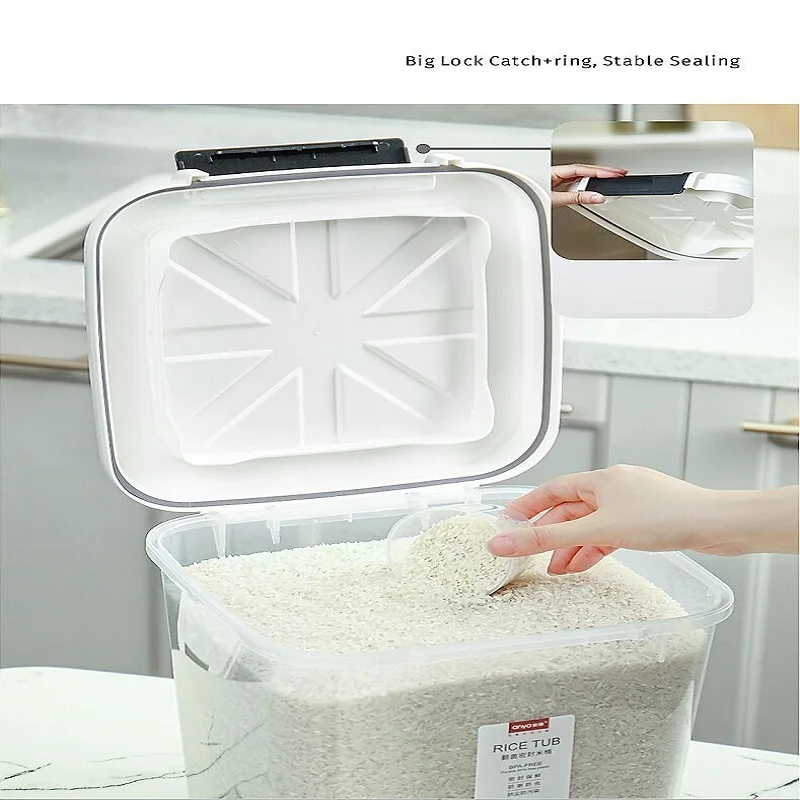 Moisture-proof Sealed Flip Cover Household Kitchen Grains Flour Cat Food Pet Storage Rice Box