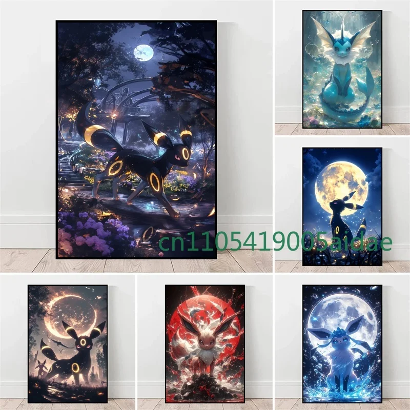

Classic Pokemon Canvas Painting Anime Figures Umbreon HD Poster Print Watercolor Wall Art Picture Modern Home Decor Kids Gifts