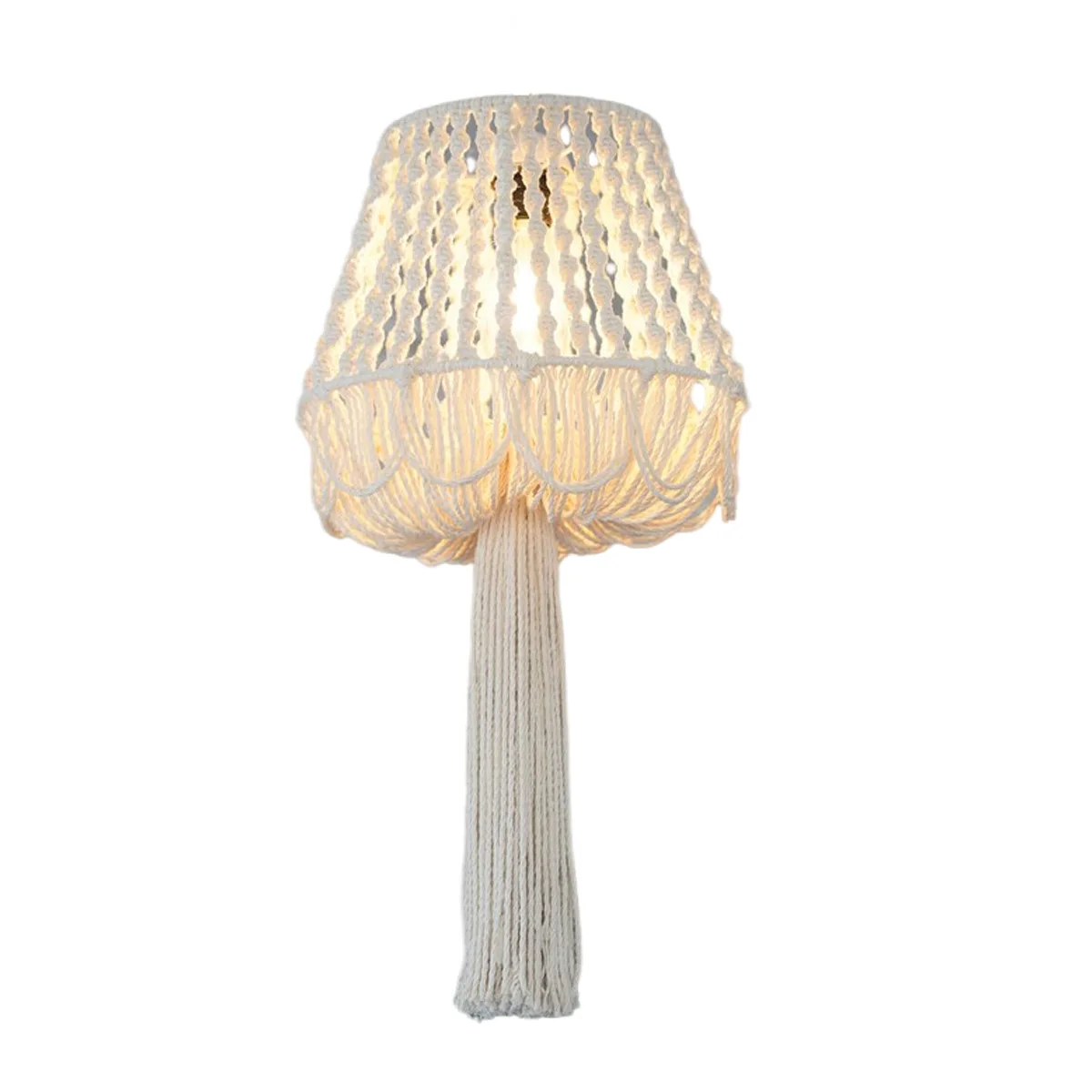 

Macrame Chandelier Handamde Macrame Lampshade Boho Hanging Lamp Cover Ceiling Pendant Light For Home Bedroom Chandeliers