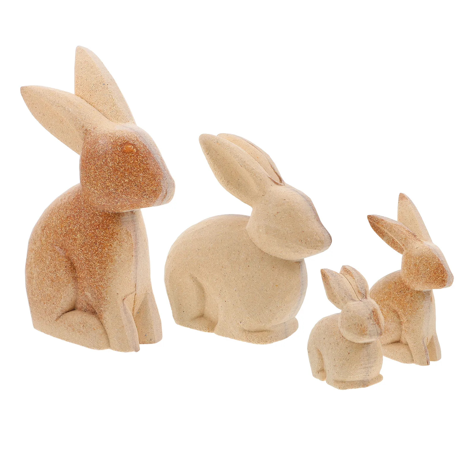 

Набор из 4 деревянных заготовок для росписи в виде кроликов, неокрашенные пасхальные поделки, украшения для весенней вечеринки, настольные декорации
