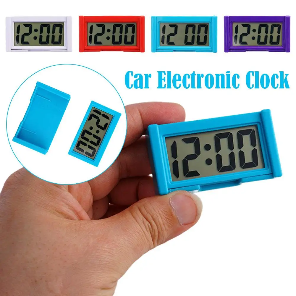 Car Electronic Clock Car Dashboard Digital Clock LCD LED Interior Gift Clock Mini Display Portable Decorate Cars Auto I2U4