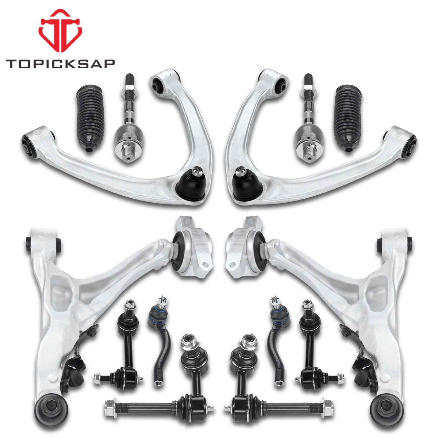 TOPICKSAP 14Pcs Front Upper Control Arm w/Ball Joint Kit for Infiniti EX35/EX37/G37/Q60/Q50/QX50/Nissan 370Z RWD