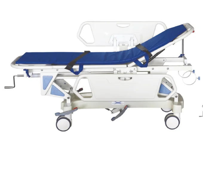 

Adjustable manual emergency trolley hospital patient transport stretcher