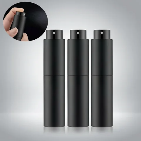 Cologne Bottle Refillable Empty 10ml Travel Perfume Atomizer, Refillable Cologne Container, Empty Spray Bottle for Mini Atomizer Size (Black)