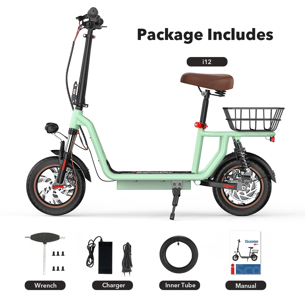 iScooter i12 Elektrische Scooter 12 inch Scooter 500W eScooter 36V7.5Ah Handige Comfortabele Stedelijke Vervoermogelijkheid Mobiliteits Scooter