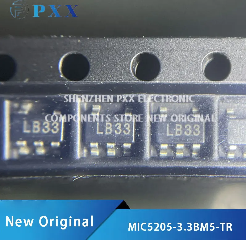 5Pcs MIC5205-3.3BM5-TR New Original MIC5205 150 mA Low-Noise LDO Regulator SOT-23-5