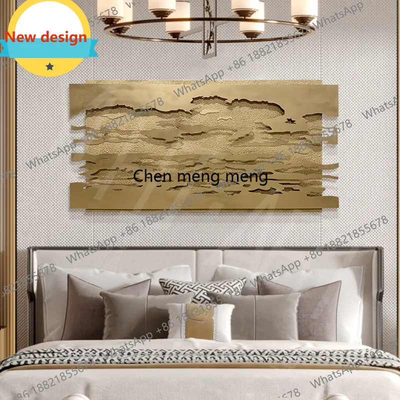 

c139 Chinese-style living room horizontal three-dimensional high-end metal carving mountain clouds and fog lucky decorative pain