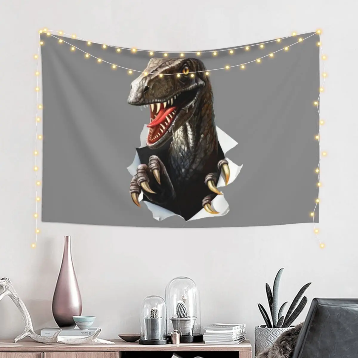 Velociraptor Dinosaur Tapestry Room Decorator Decoration For Bedroom Tapestry