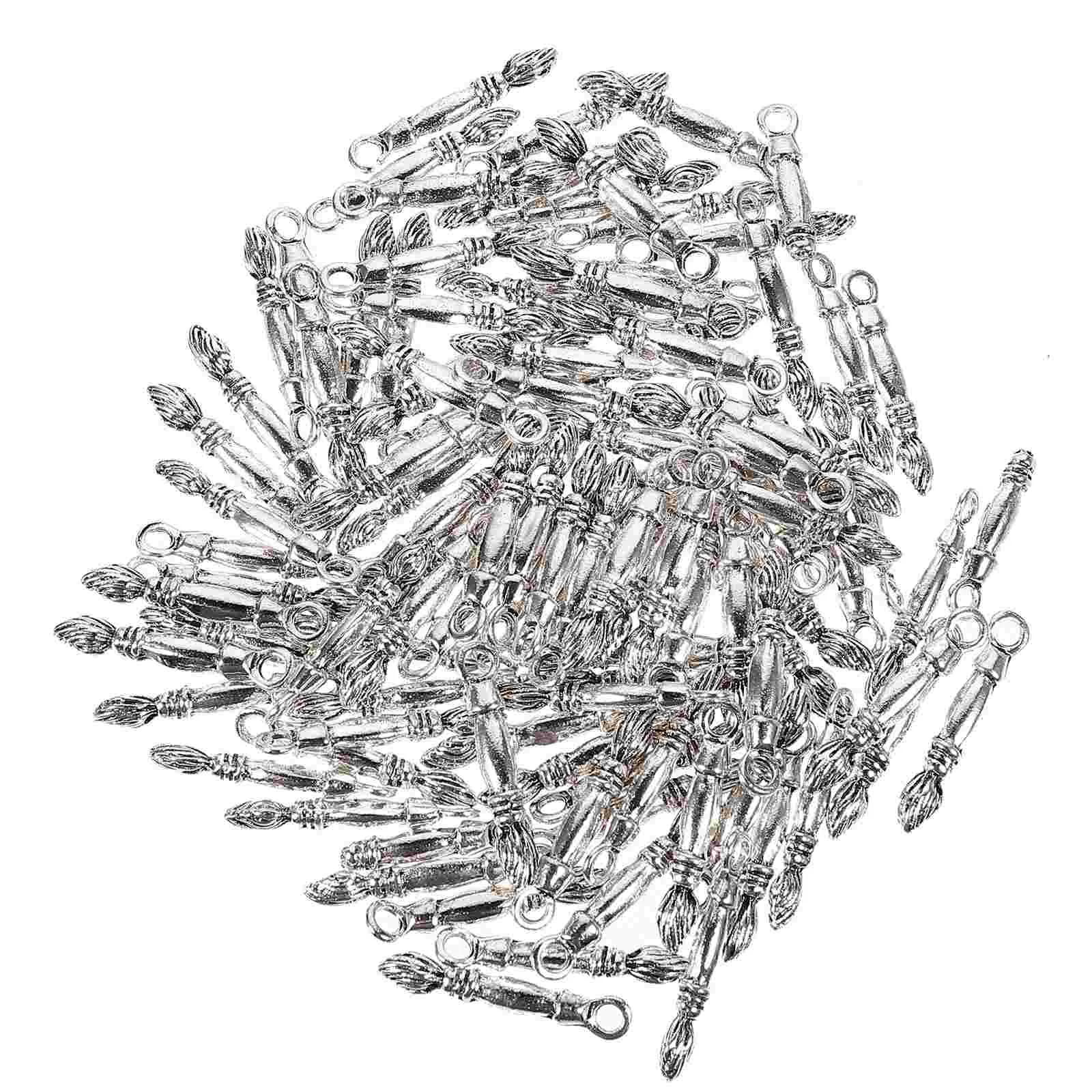 

100 Pcs Necklace Bracelet Pendant Miss Silver Choker Necklaces for Women Bracelets Alloy Charm Jewelry