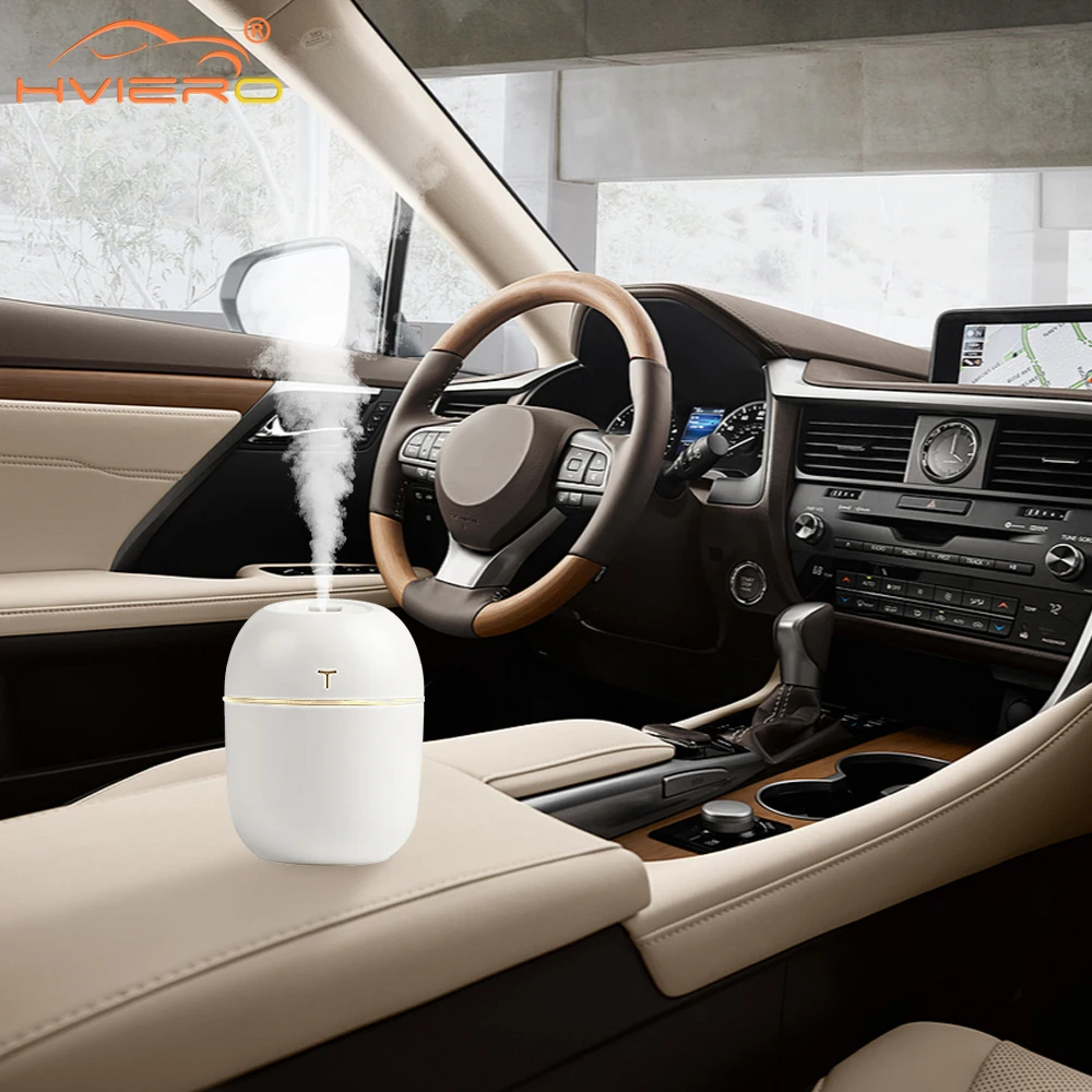 

200ml Mini Ultrasonic Air Humidifier Romantic Light USB Essential Oil Diffuser Car Purifier Aroma Anion Mist LED Lamp 5 Filters