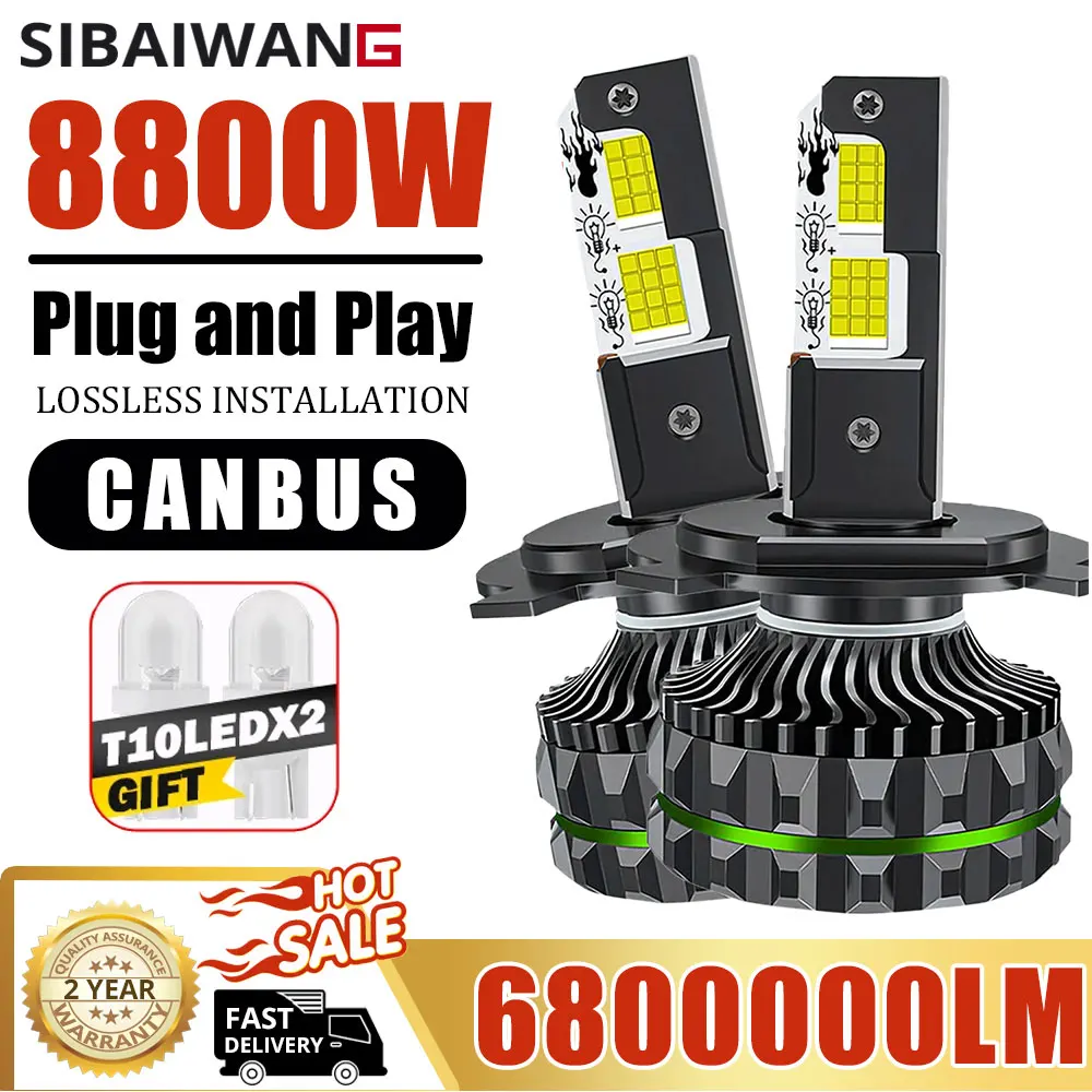 

8800000LM H7 Canbus LED Headlight Bulbs 8800W H4 H11 H1 led Headlamp 9005 HB3 9006 HB4 Turbo Auto Headlamps 12V 24V Car Lights