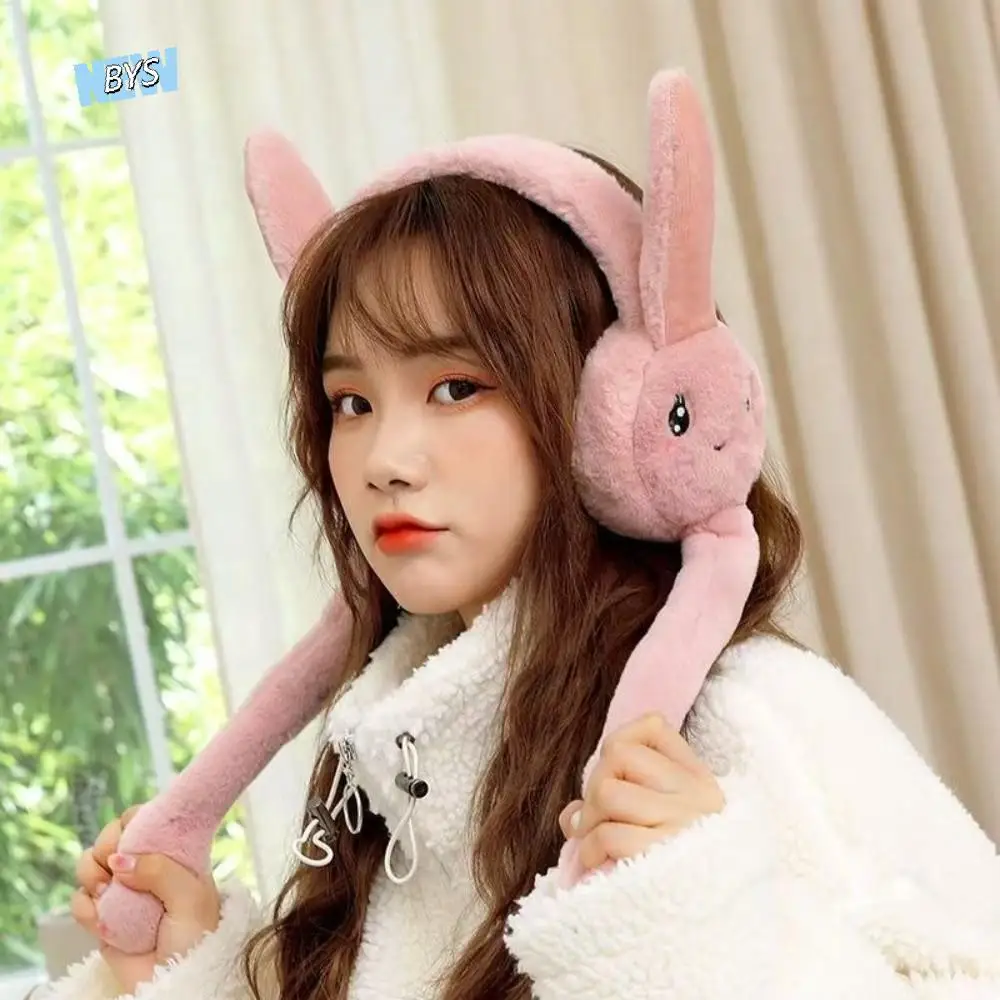 

Fashion Rabbit Earmuffs Imitation Fur Cartoon Winter Earmuffs Moving Ear Cold Proof Ear Mask Children